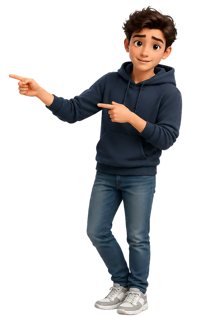 Student pointing to career report